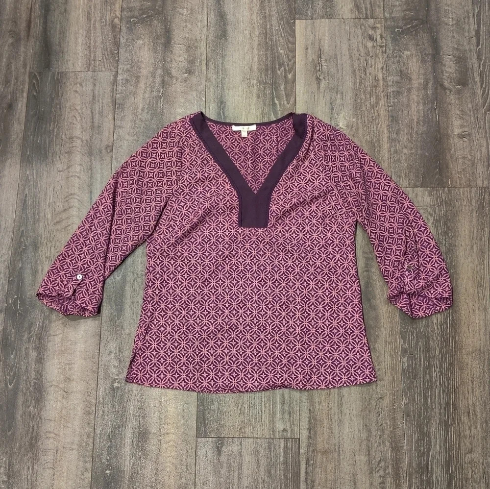 Anthropologie Skies are Blue 3/4 sleeve Top